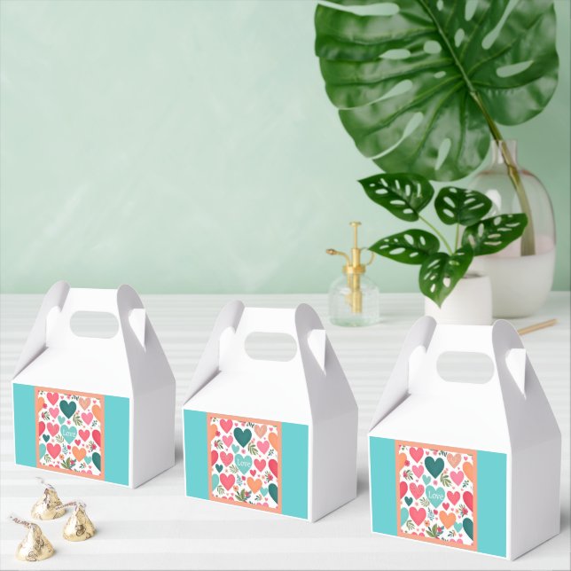 Tropische Herzen & Blume Valentinstag Geschenkschachtel (Zahlreiche)