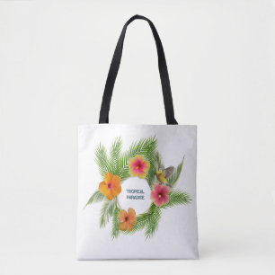 Tropische Hibiskus-Blumenkranz-Tragetasche