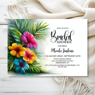 Tropische Hibiskus-Brautparty Einladung