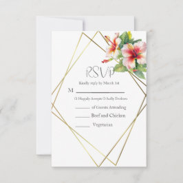Tropische Hibiskus-Hochzeit RSVP Karte