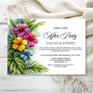 Tropische Hibiskus-Hochzeits-Party nach der Hochze Einladung