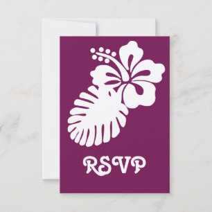 Tropische Hibiskus in Wein RSVP-Karte RSVP Karte