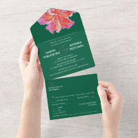 Tropische Hibiskus-Smaragd-Hochzeit