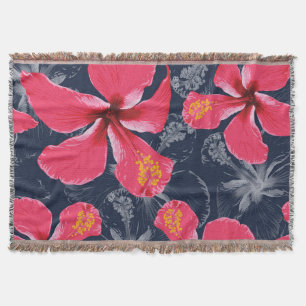 Tropische Hibiskusblüten Sommerdesign Decke