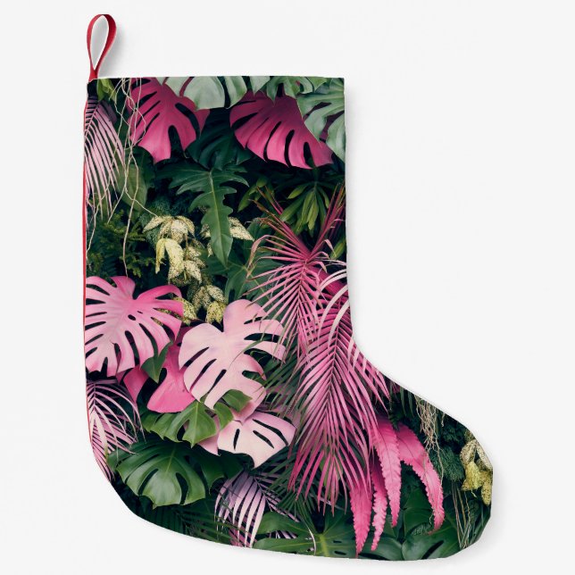 Tropische Hintergrundstrukturen Kleiner Weihnachtsstrumpf (Vorderseite)