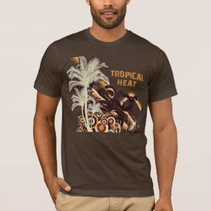 Tropische Hitze Palmenbaum Retro Vintage Sommer T-Shirt
