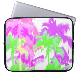 Tropische Hitzewelle Neon Hawaiian Palmen Laptopschutzhülle