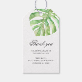 Tropische Hochzeit danke. Sommergrün Geschenkanhänger