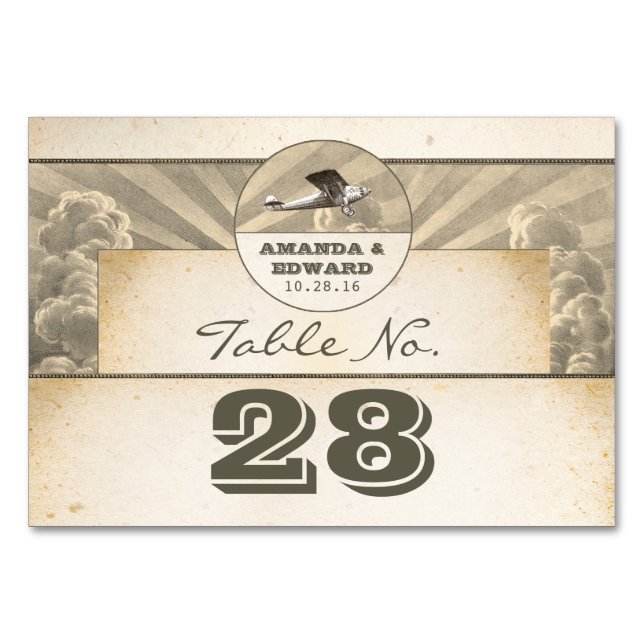 Tropische Hochzeit in Urlaubsort Platzkarte mit Fl Tischnummer (Vorderseite)