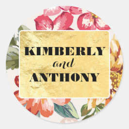 tropische Hochzeit in Urlaubsort Runder Aufkleber