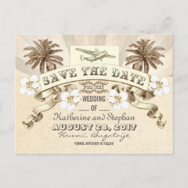 tropische Hochzeit in Urlaubsort Save the Date Ankündigungspostkarte