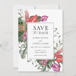 Tropische Hochzeit in Urlaubsort Save the Date Einladung