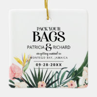 Tropische Hochzeit in Urlaubsort Save the Date