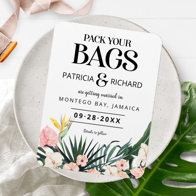 Tropische Hochzeit in Urlaubsort Save the Date Magnet (Von Creator hochgeladen)