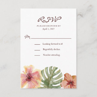 Tropische Hochzeit in Urlaubsort UAWG RSVP Karte