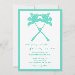 Tropische Hochzeit in Urlaubsort von Knotted Palm  Einladung