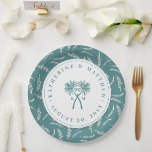 Tropische Hochzeit in Urlaubsort von Knotted Palm  Pappteller