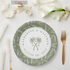 Tropische Hochzeit in Urlaubsort von Knotted Palm  Pappteller