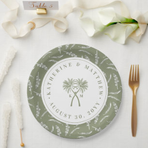Tropische Hochzeit in Urlaubsort von Knotted Palm Pappteller