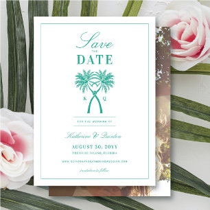 Tropische Hochzeit in Urlaubsort von Knotted Palm  Save The Date