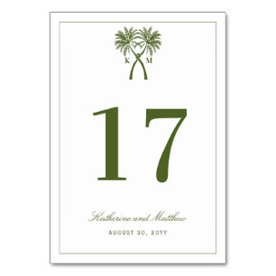 Tropische Hochzeit in Urlaubsort von Knotted Palm Tischnummer