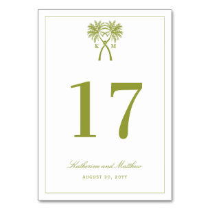 Tropische Hochzeit in Urlaubsort von Knotted Palm  Tischnummer