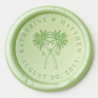 Tropische Hochzeit in Urlaubsort von Knotted Palm Wachssiegel Selbstklebend