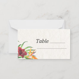 Tropische Hochzeit mit Wasserfarbe Platzkarte