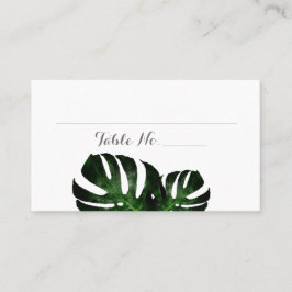 Tropische Hochzeit Monstera Fern Flat Platzkarte
