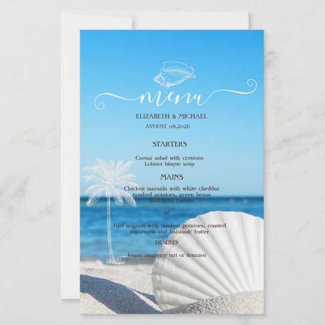 Tropische Hochzeit Ozeanstrand (Vorderseite)