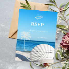 Tropische Hochzeit Ozeanstrand RSVP Einladung