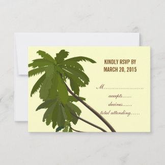 Tropische Hochzeit RSVP Palmen Karte