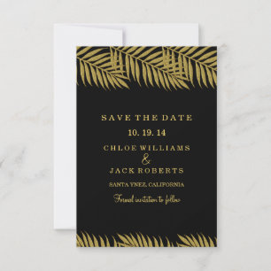 Tropische Hochzeit Termin vormerken Goldene Palme Save The Date