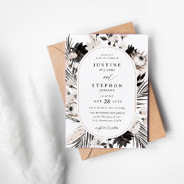 Tropische Hochzeit von Black & White Boho Einladung