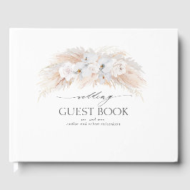 Tropische Hochzeit von Pampas Grass und Weißen Orc Gästebuch