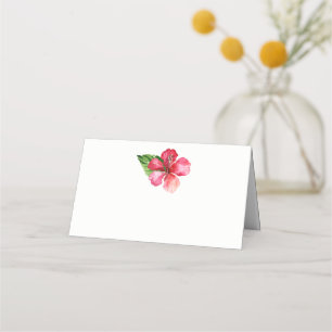Tropische Hochzeit von Rotem Hibiskus Platzkarte