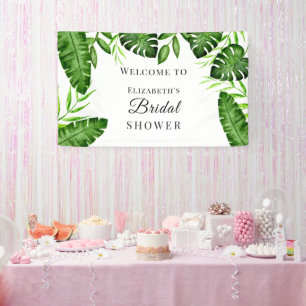 Tropische Hochzeitdusche Wasserfarbe Skript Dschun Banner
