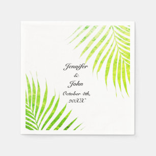 Tropische Hochzeiten Palm Tree Glittery Grünes Lea Serviette