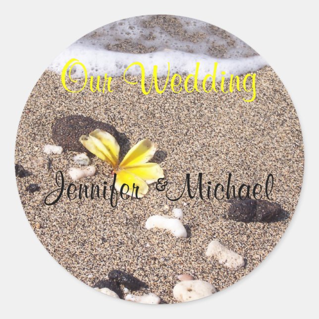 Tropische Hochzeiten-Umschlag Aufkleber (Vorderseite)