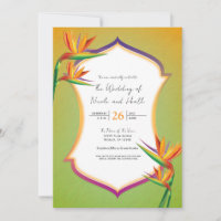 Tropische Hochzeitseinladungen im Paradiesvogel-St