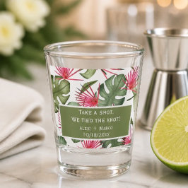 Tropische Hochzeitsglanzfavoriten Schnapsglas
