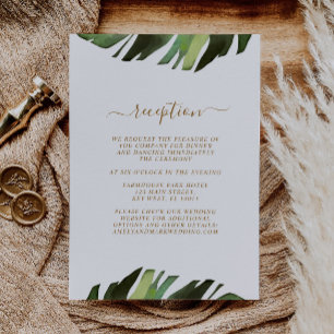 Tropische Hochzeitskarten aus Palmblättern Begleitkarte