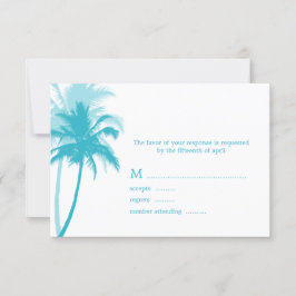 Tropische Hochzeitskarten mit Palm Trees RSVP Karte