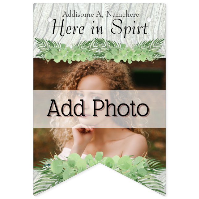 Tropische Hochzeitspalme Blätter Fotos B hinzufüge Wimpelkette (Erste Fahne)