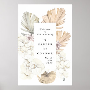 Tropische Hochzeitspopster mit Pampas-Trockenrasen Poster