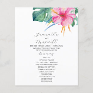 Tropische Hochzeitsprogramme Rosa Blume