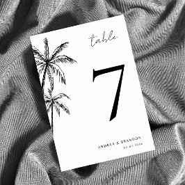 Tropische Hochzeitsszendenz-Tischnummer von Hand g Tischnummer
