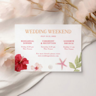 Tropische Hochzeitswochenende am Zielort Begleitkarte