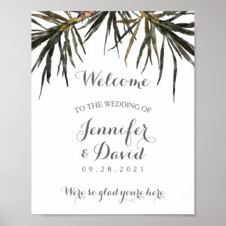 Tropische Hochzeitwillkommene Zeichenwerbung Poste Poster