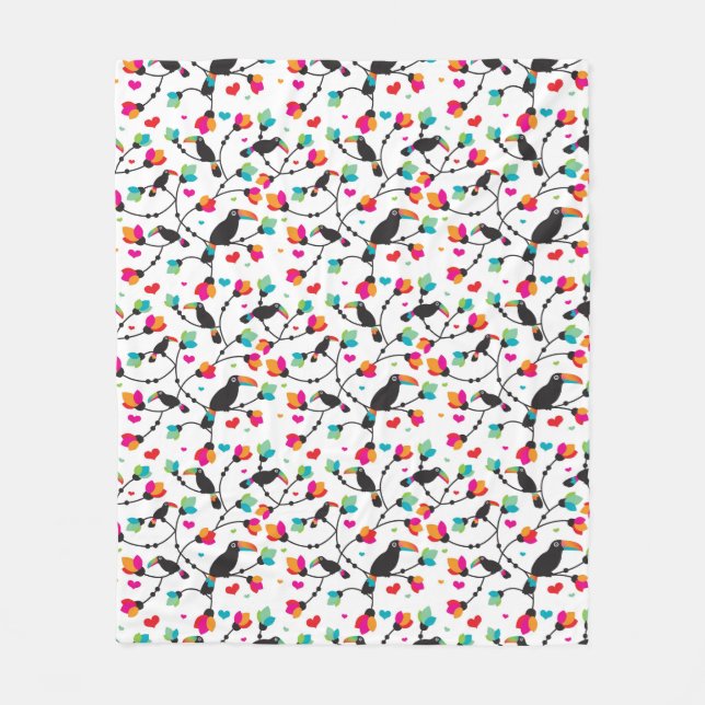 tropische Illustration des niedlichen toucan Fleecedecke (Vorderseite)
